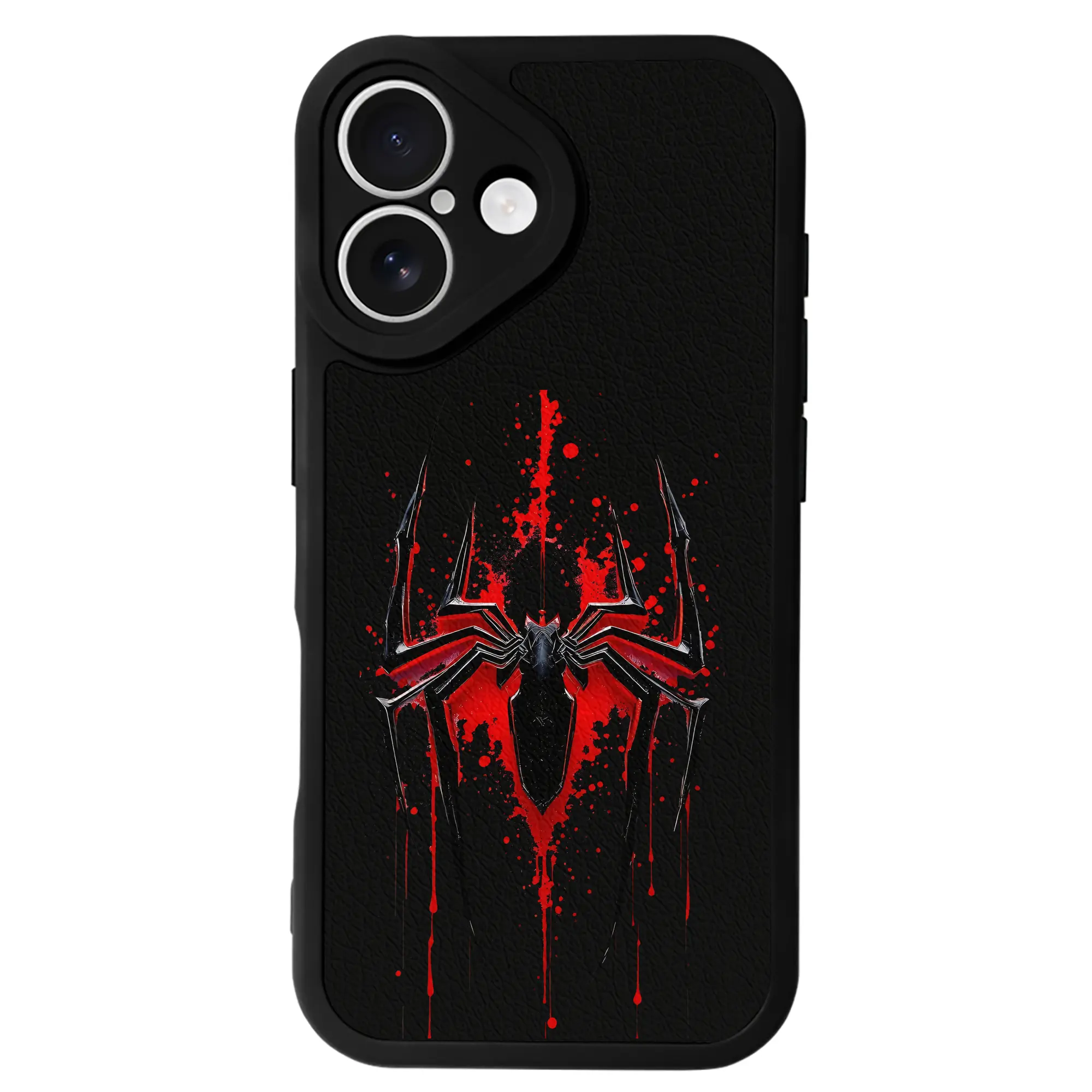 アベンジャーズ (Avenjāzu) グッズ スパイダーマン（Spider-Man） - IPhone 16シリーズ対応 ・ シリコンスマホケース ・ レザー調 ・ 高精度フィット ・ 耐衝撃 ・ ワイヤレス充電対応 ・ 精密カット